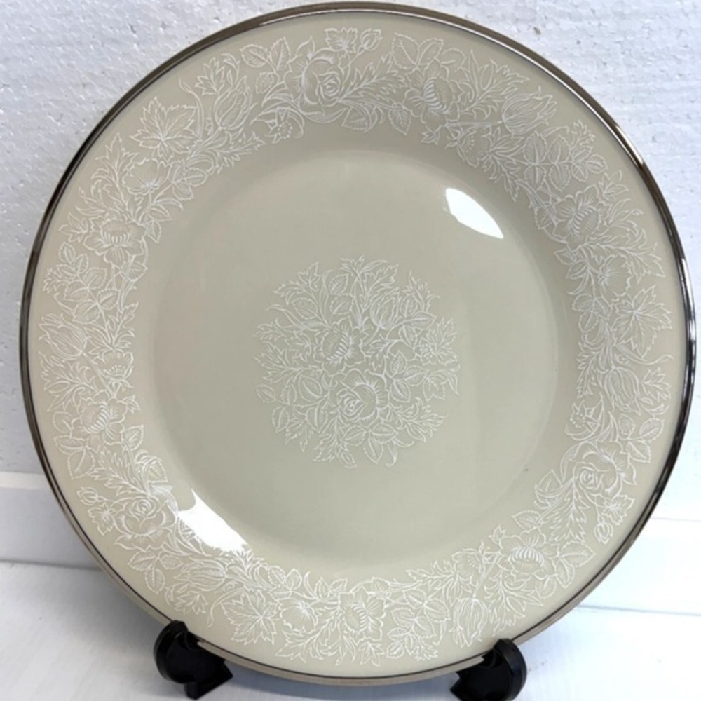 Lenox Moonspun Bread‎ and Butter Plate 6 3/8" Diameter Ivory Platinum Trim